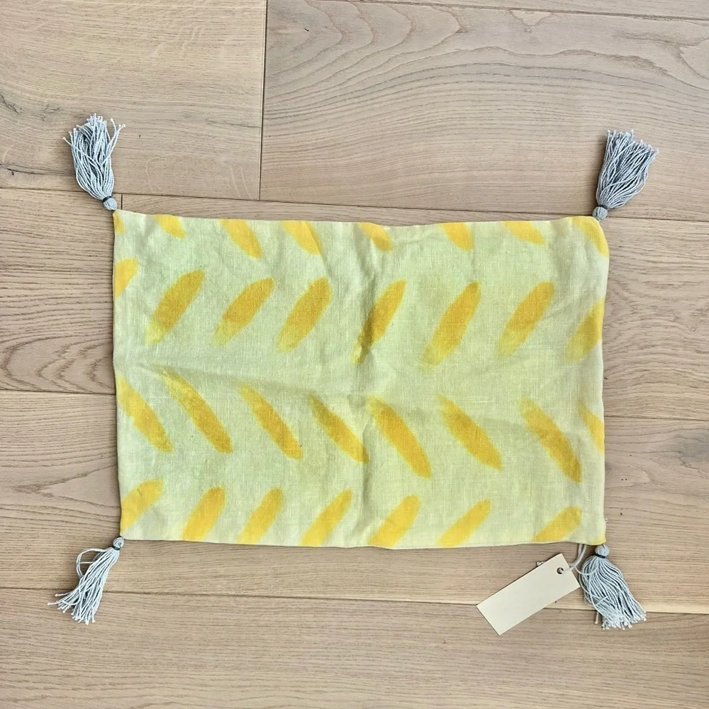 buttercup yellow dyed linen throw pillow cover